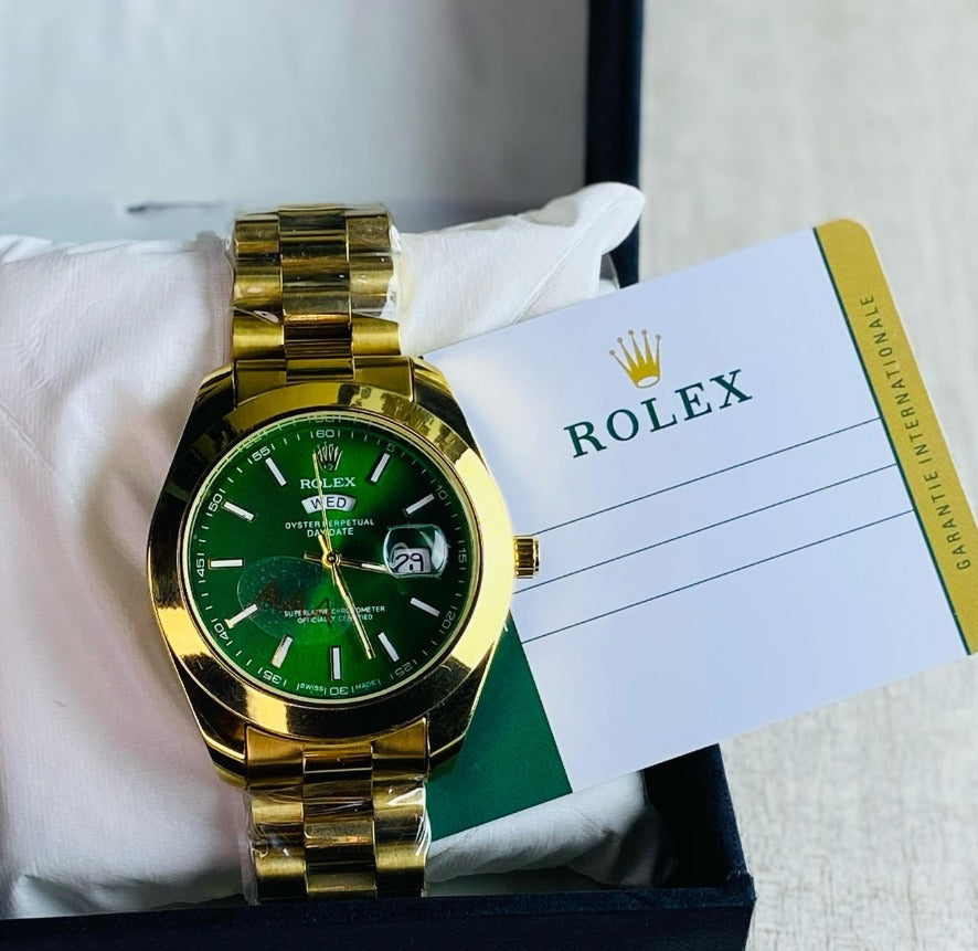 Luxury Golden Rolex Style Watch for Men – Premium Stainless Steel, Elegant Design